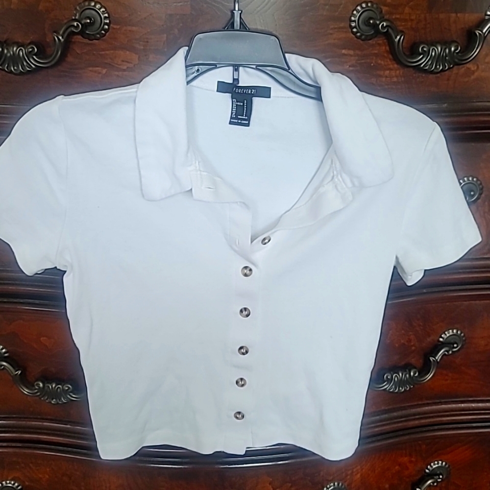 Women's Forever 21 white tank top, size S